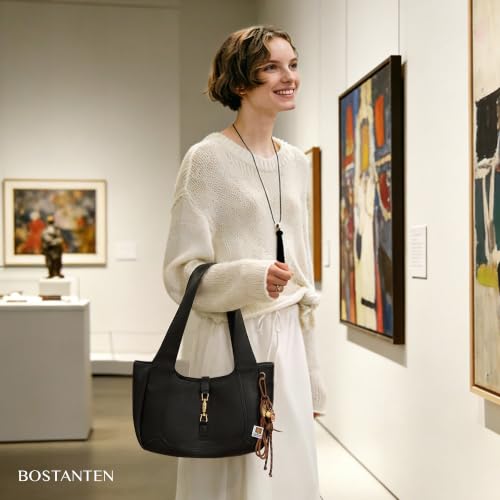 Image of BOSTANTEN Suede Shoulder Bag for Women Vintage Purse Dumpling Tote