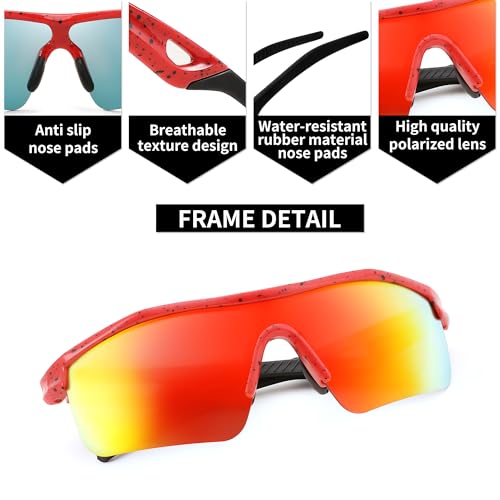 Image of FEISEDY Kids Polarized Sports Sunglasses, TR90 UV400 Baseball Cycling