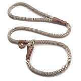 Mendota Pet Slip Leash - Dog Lead and Collar Combo - Made in The USA - Tan, 1/2 in x 6 ft - for Large Breeds