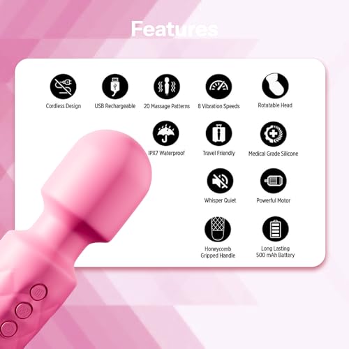 Image of ZYLLION Massager for Full Body Pain Relief | Rotatable Head & Quiet | USB Rechargeable Wireless Body Massager for Women | Waterproof Medical Grade Silicon | For Neck, Back, Shoulders, Legs & More