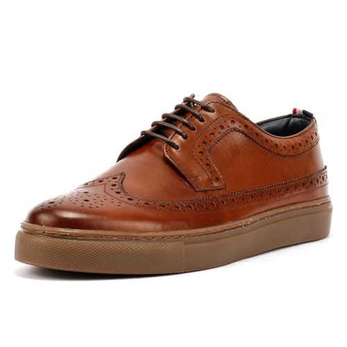 Ben Sherman Preston Leather Men's Reddish Brown Lace-Up Shoes - US 114