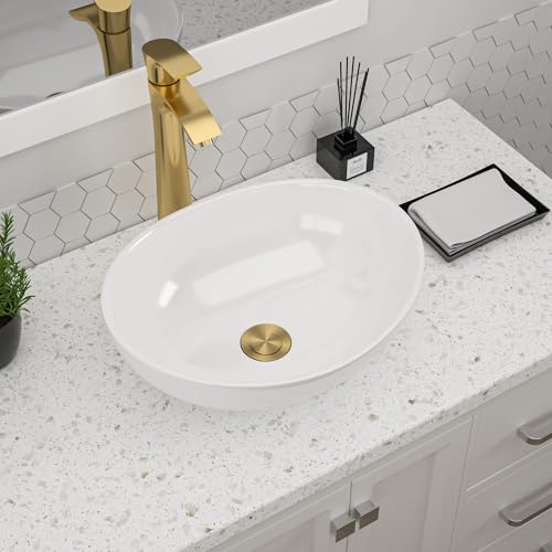 Fregadero ovalado blanco que elimina salpicaduras en baños pequeños de 40cm 2