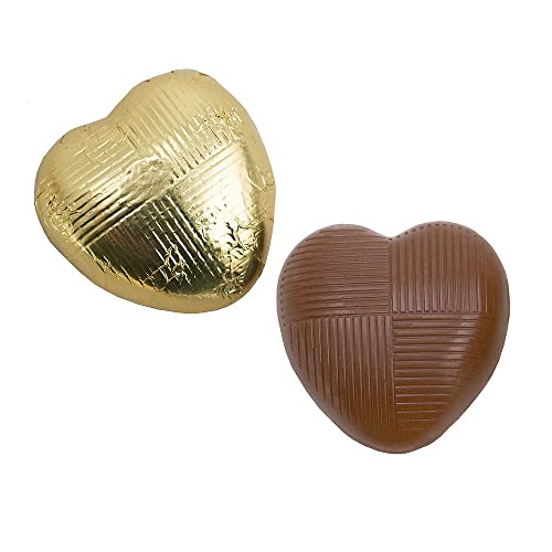 Italian Options Milk Chocolate Foiled Hearts, 30 Chocolates, Gold Foil
