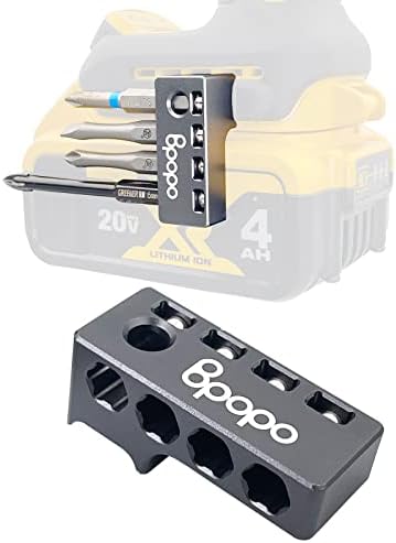 Aluminum 1/4-Inch Hex Bits Holders Fit for Dewalt Wrox Cordless Impacts Screwdrivers, Powerful Magnet Drill Bit Sleeve Organizer,Easy Access to Hex Screw Bit Storage on side of Power Drill,Left Side