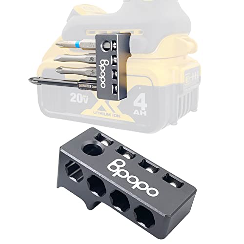 Aluminum 1/4-Inch Hex Bits Holders Fit For Dewalt Wrox Cordless Impacts Screwdrivers, Powerful Magnet Drill Bit Sleeve Organizer,Easy Access To Hex Screw Bit Storage On Side Of Power Drill,Left Side #TOP24