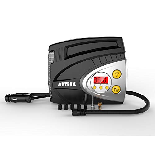 Tire Inflator, Arteck Portable 12V DC Tire Air Compressor Pump 150 PSI, Portable