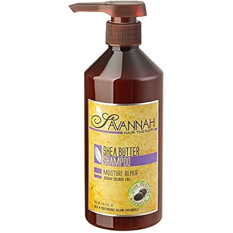 Savannah Hair Therapy Shampoo with Shea Butter and Keratin - Sulfate-Free for Dry, Damaged, Color-Treated Hair - Deep Moisturizing & Frizz Control with Vitamins A, B6, E - 16.9 oz (500 ml) Cover
