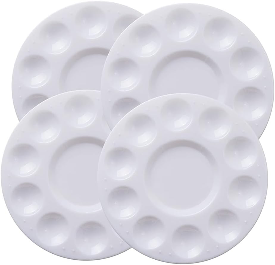 4pcs Plastic Paint Tray Palettes Trays Watercolor Palette Washable Painting for DIY Craft