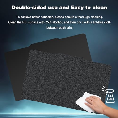 Image of 270x200mm Black Build Plate for Qidi X-Plus /Tech i-Mates, Double Sided Textured PEI+Smooth PEI Flexible Spring Steel Platform Heated Printing Bed for Qidi X-Plus /Tech i-Mates 3D Printer