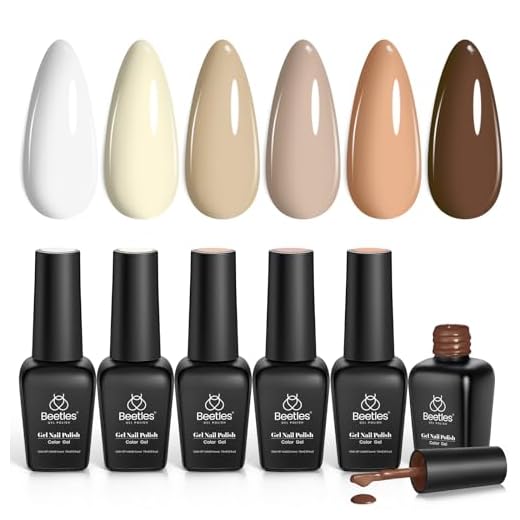 Conjunto de esmalte de gel marrom Beetles, conjunto de esmalte de gel nude, 6 cores, coleção Sandstorm, marrom pêssego, kit de manicure natural, lâmpada de LED UV de imersão necessária para mulheres,
