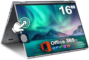 jumper 16 inch 2 in 1 Laptop, Convertible Laptop Computer with FHD 360 Degree Touchscreen, 640GB Storage, 16GB RAM, Fingerprint Reader, Backlit Keyboard Celeron N5095, 53.2WH, WiFi, 1 Year Office 365