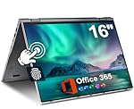 jumper 16 inch 2 in 1 Laptop, Convertible Laptop Computer with FHD 360 Degree Touchscreen, 640GB Storage, 16GB RAM, Fingerprint Reader, Backlit Keyboard Celeron N5095, 53.2WH, WiFi, 1 Year Office 365