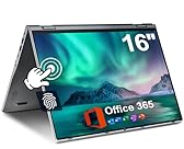 jumper 2 in 1 Laptop, 16 inch Convertible Laptop Computer with IPS FHD 360 Degree Touchscreen, 640GB Storage, 16GB RAM, Fingerprint Reader, Backlit Keyboard, Celeron N5095, 53.2WH, WiFi 6