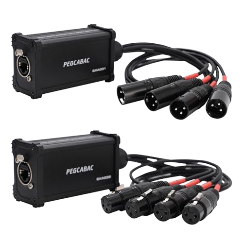 Rallonge Ethernet XLR 4 canaux Snake RJ45 Cat5 Cat6 avec câble dérivation 60cm