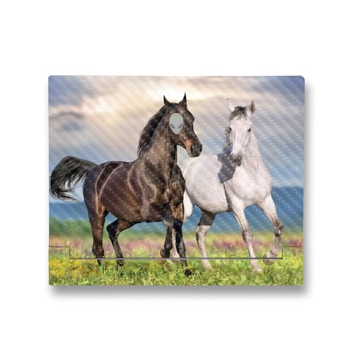 Image of MightySkins Carbon Fiber Skin Compatible With Alienware X14 R2 (2023) Full Wrap Kit - Horse Contrast | Protective Durable Textured Carbon Fiber Finish | Easy To Apply & Change Styles | Made in the USA