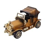 Élégance réaliste : cette sculpture de voiture en bois représente une voiture ancienne d'un réalisme saisissant, idéale pour ajouter une touche antique et rustique à votre salon ou votre bureau. sculpture de voiture en bois, cadeau de noël