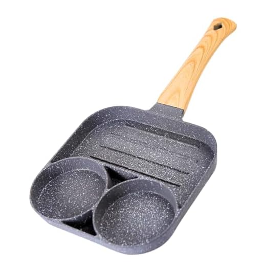 Frigideira de ovo frito, frigideira de ovo antiaderente 3 seções grelha dividida panela de panqueca liga de alumínio fogão para café da manhã em casa cozinha