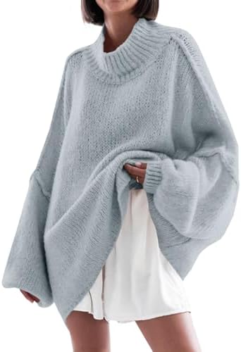 Saodimallsu Pullover Damen Rollkragen Oversized Fledermausärmel | Strickpullover,Turtleneck,Einfarbig,Elegant,Winter,Casual Gestrickt,Obertiele,Pullis,longpullover,Sweater