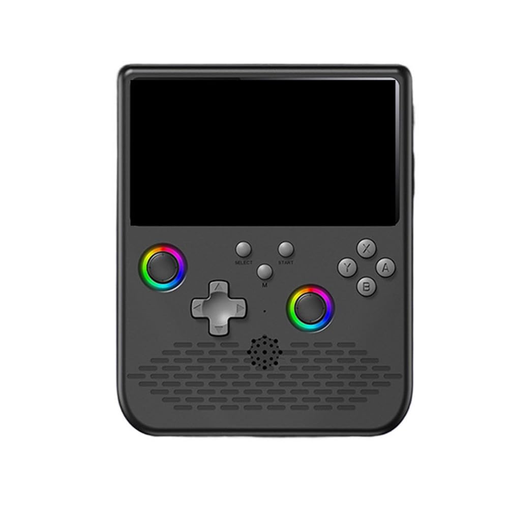 Mini consola de juegos arcade con pantalla IPS de 5.0 pulgadas y luz ambiental RGB, dispositivo de juego de mano retro, diseño ABS compacto