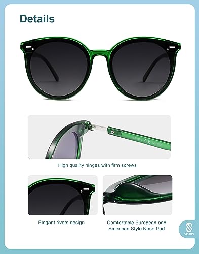 Image of SOJOS Sunglasses Womens Trendy 2025 Classic Round Retro Vintage Shades Large Frame Sunnies SJ2067