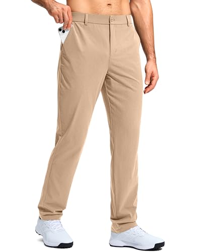 G Gradual Mens Golf Pants Stretch Dress Casual Pants 30'/32'/34' Lightweight Work Travel Slacks for Men with 4 Pockets(Khaki,L34.W34)