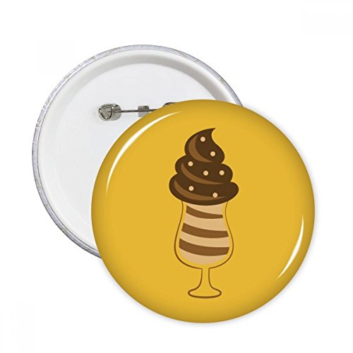 Badge bouton rond broche originale motif crème glacée idée cadeau anniversaire lot de 5 XXL