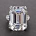 Vsoruln 925 Sterling Silver Fashion Natural Large Cube Zircon Women's Ring Square Perfect Cut Rainbow Cubic Zirconia Rings CZ Eternity Engagement Wedding Band Ring for Women (8)