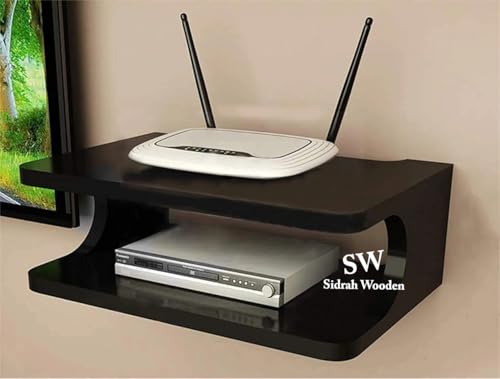 Image of Sidrah Floating TV Shelf TV Stand Wall Mounted Media Console Shelf for Cable Box /DVD Player /Game Console Living Room Floating Wall Black