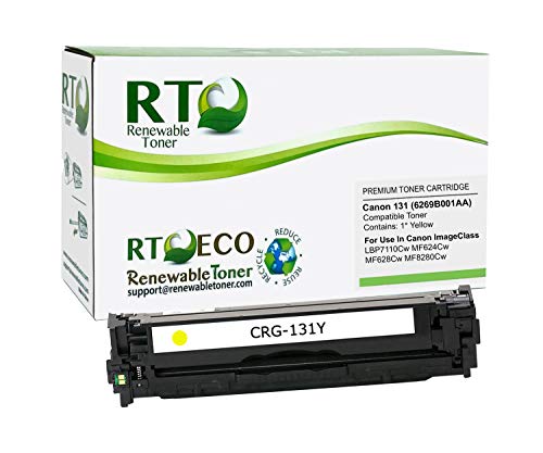Renewable Toner Compatible Toner Cartridge Replacement for Canon 131 6269B001AA ImageClass LBP7110 MF624 MF628 MF8280 (Yellow)