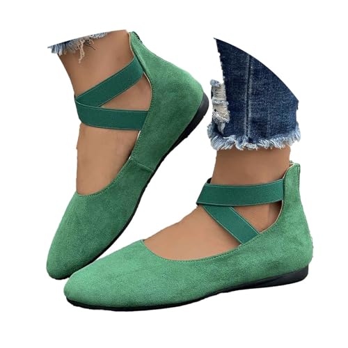 EQWIGKEIT Zapatos de baile planos para mujer, bailarinas para mujer, cómodos, suaves y con forro transpirable, zapatos de gimnasia cerrados para oficina, ocio y danza