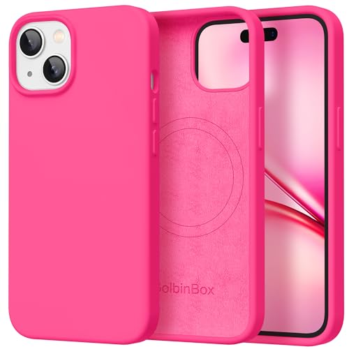 Image of GolbinBox Magnetic for iPhone 15 Case, Silicone Cover, Hot Pink