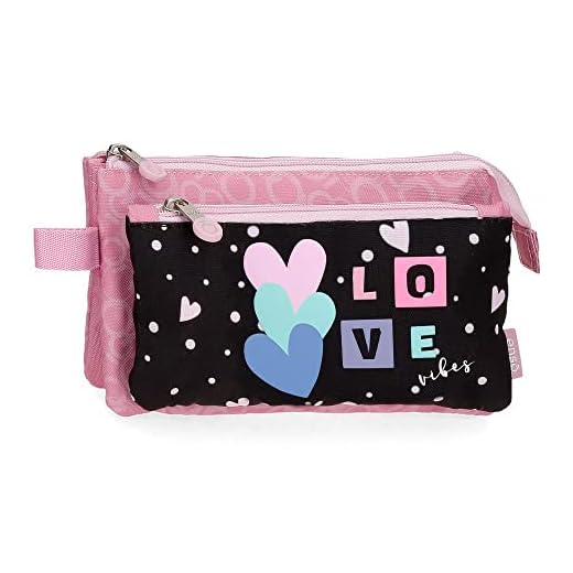Enso Love Vibes Estuche Triple Rosa 22x12x5 cms Poliéster
