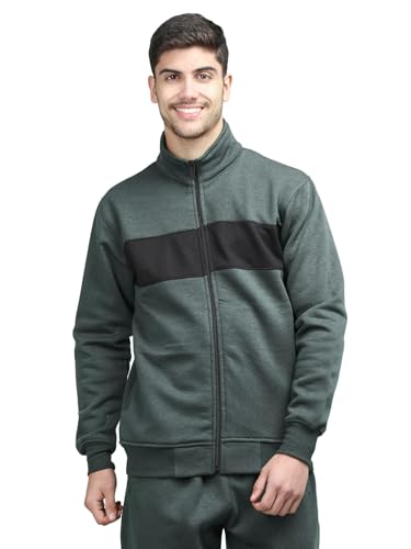 Image of CHKOKKO Fleece Men Winter Sports Running Zipper Collared Neck Stylish Jacket