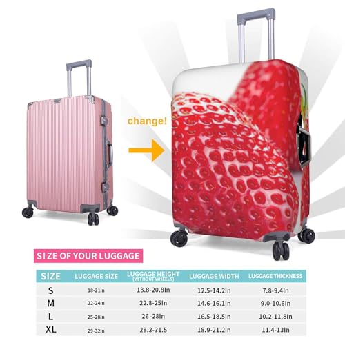 Housse de bagage fraise blanc L pour protéger une valise des rayures