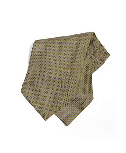 Jacob Alexander Men's Silk Geometric Classic Pattern Cravat Ascot Neck Tie - Olive