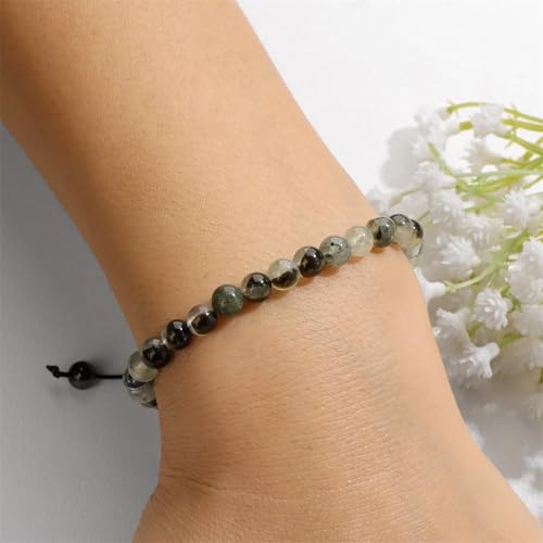 Crystal Bracelet for Women 6mm Natural Stone Bracelets Adjustable Handmade Beaded Bracelets Braided Gemstone Bracelet Healing Crystal Bracelet Crystal Jewelry for Women3