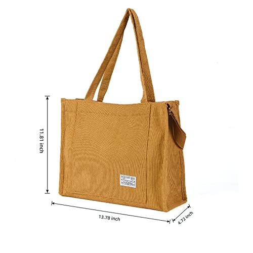 Image of Valleycomfy Corduroy Tote Bag for Women Travel Crossbody Bag Purse Women Shoulder Bags Work Handbags Everyday Hobo Bag