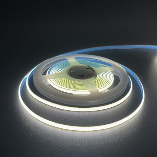 Image of 5V 5mm Width USB COB LED Strip Lights,6.56FT /2M,Natural White 4000K,400LEDs /M,8W /M,CRI90,1600lm,Electroplated Double-Sided Panel Light Strip,IP20,for Indoor Decoration