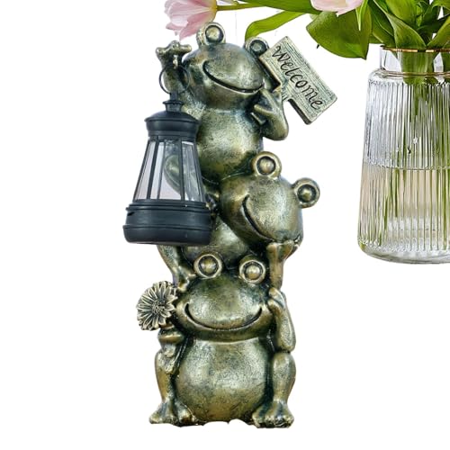 Lampe solaire de jardin grenouille déco extérieure pour pelouse terrasse et paysage aquatique