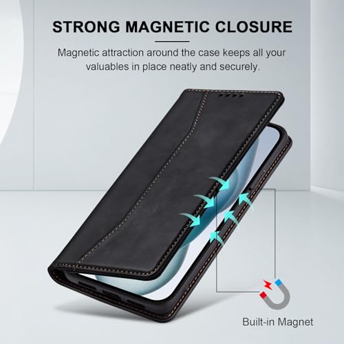 Image of Jasonyu Flip Wallet Case for iPhone 15,Black