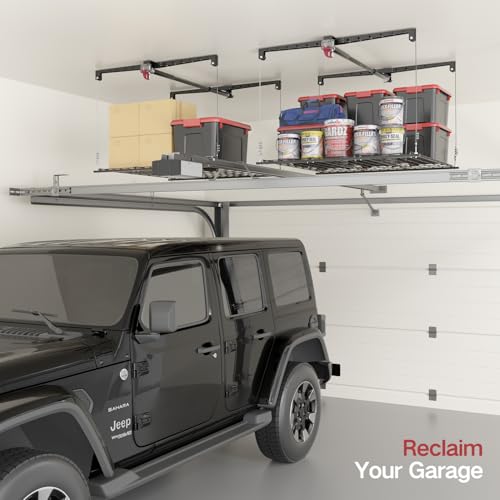 Overhead-Garage-Storage-Lift-Heavy-duty-4x4-Ft-Garage-Ceiling-Storage-Racks-with-Safety-Lock-Ideal-for-Ceiling-Storage-Lifting-Organization-System-250lbs-Capacity