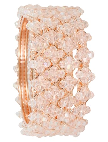 Image of NMII Stylish Pearls Beads Bangles Set For Women & Girls | Women's Bangles Bracelet | Metal Bangles Kada Set For Wedding, Party, Festival, Daily | Women's Fashion Jewellery- Set of 4