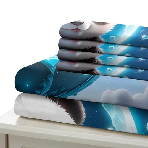 Housse de couette panda 140x200 parure lit enfant 3D