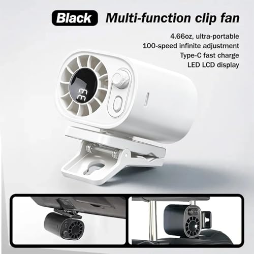 Ventilador de clip recargable de 100 velocidades para mini refrigeración personal 6
