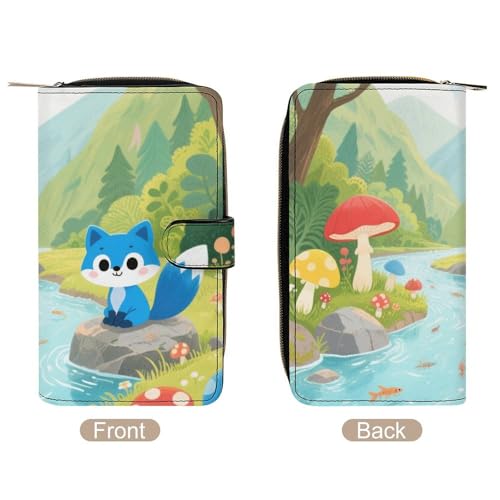 Quiet Valley Printed Leather Wallet, Multifunctional Leather Purse, Compact Card Holder Wallet, Pattern Wallet, Travel & Daily Use Wallet3