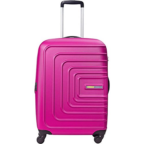American Tourister Sunset Cruise Hardside Luggage With Spinner Wheels, Pink Berry, Checked-Medium 24-Inch