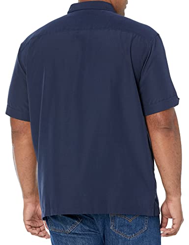 Cubavera Men's Striped Panel Dobby Short Sleeve Button-Down Shirt (Size Small-5X Big & Tall), Dress Blues, Large #TOP1