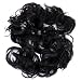 PRETTYSHOP XXXL Hairpiece Hair Wrap Scrunchie Scrunchy Updos, VOLUMINOUS, Curly Messy Bun, Black brown # 3 HW22