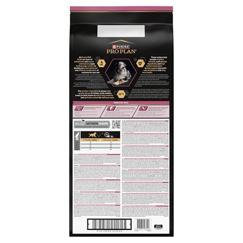 Pro Plan PURINA PRO PLAN Medium & Large Adult 7+ Sensitive Skin, Hundefutter trocken, reich an Lachs, 1er Pack (1 x 14 kg)