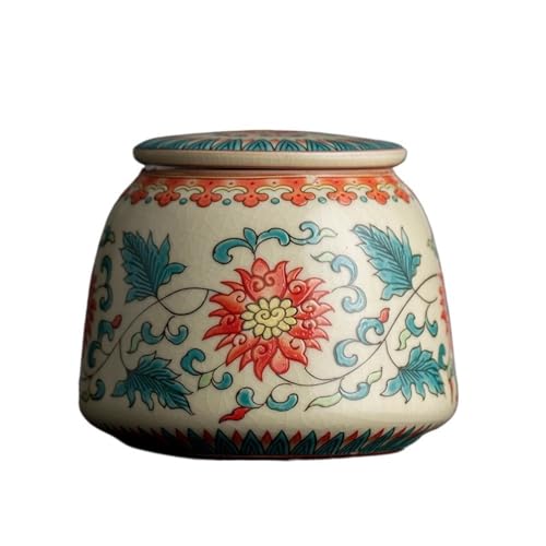 LJHFG63KUYT Caddy Tarro de cerámica for guardar té, ideal for el hogar, con tapa hermética for café, frutos secos, hierbas, especias y azúcar. Almacenamiento(Red)